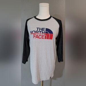 The North Face‎ Men's Light Gray and Charcoal Long Sleeve Tee